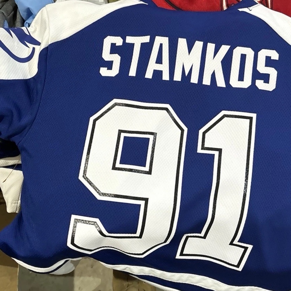 Blue Stamkos #91 Kids Hockey Jersey